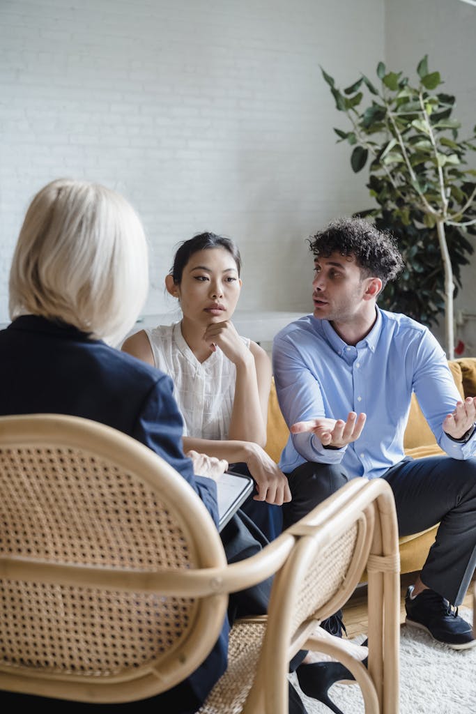 Young Man and Woman at Couples Therapy